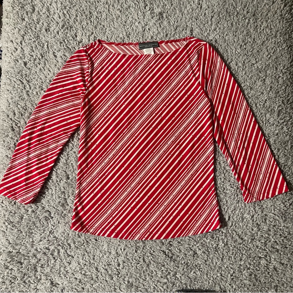 Y2K Red and White Striped Top